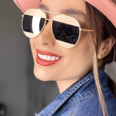 عینک آفتابی طلایی جیوه ای ری بن