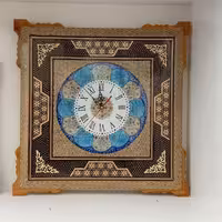 ساعت دیواری تمام خاتم مربعی صفحه مینا