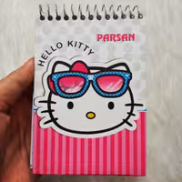 دفترچه یادداشت سیمی، خط دار،  جلد سخت، سایز12*8، طرح کیتی