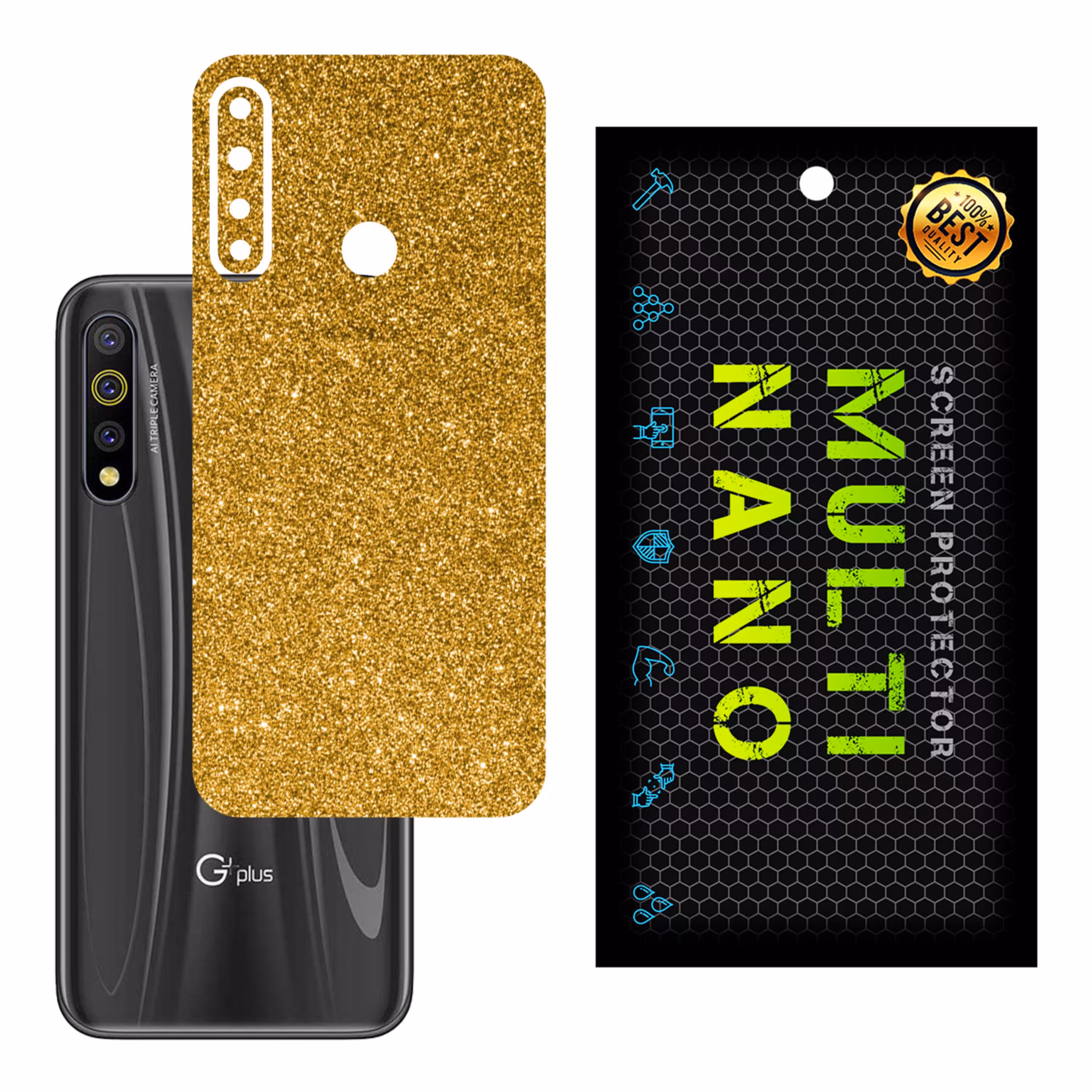 برچسب پوششی MultiNano مدل X-G1F-Gold برای پشت موبایل جی پلاس P10 Plus