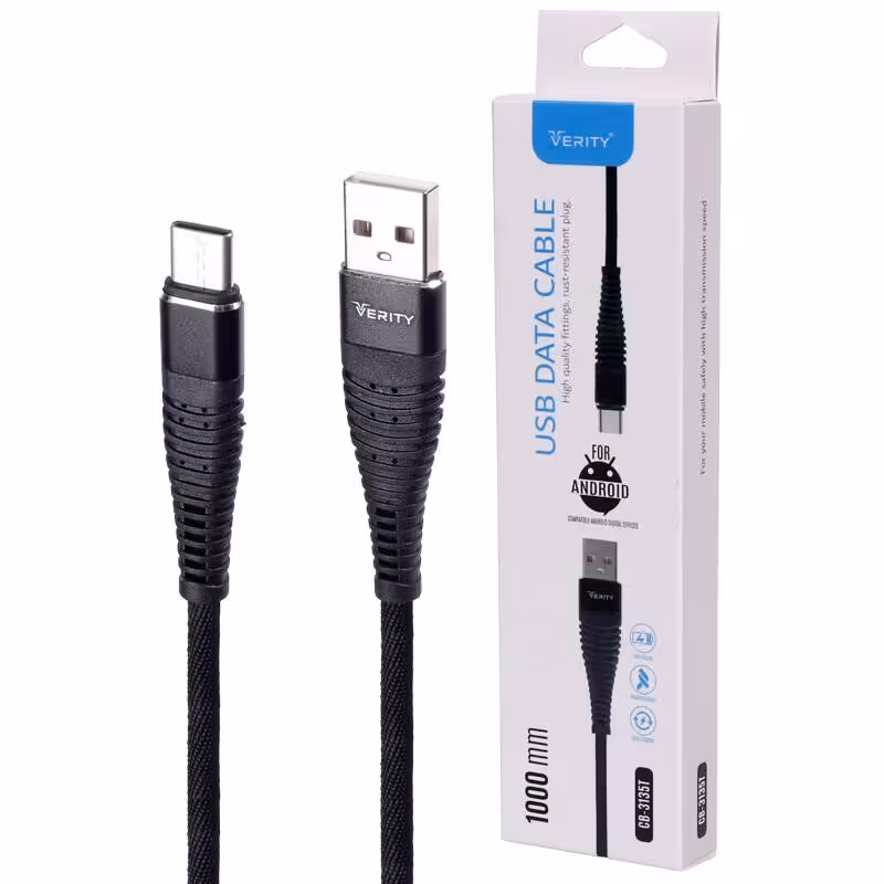 کابل تایپ سی فست شارژ Verity CB-3135T 1m