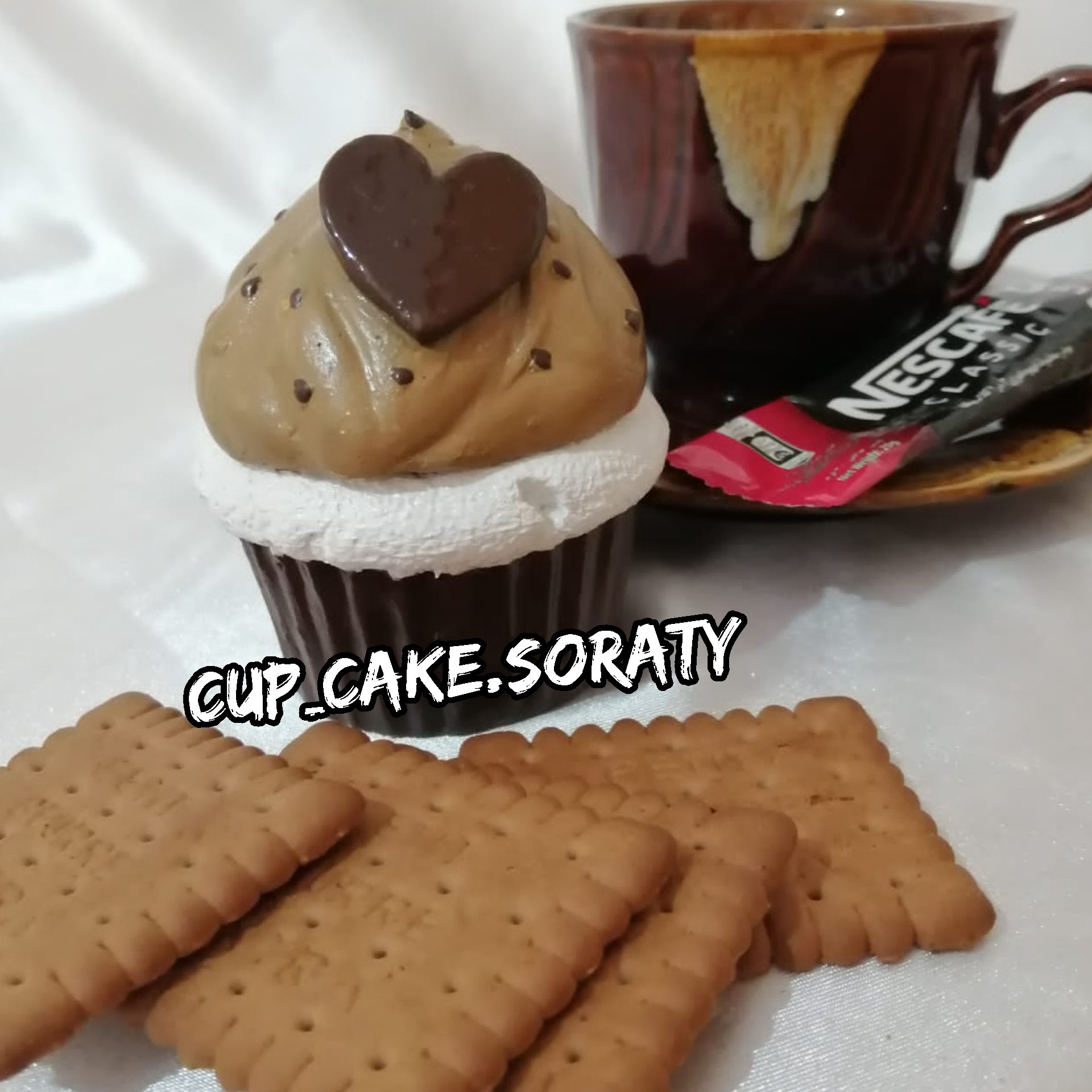  کاپ کیک قندونی کوچک(قلبی نسکافه ای) کد39