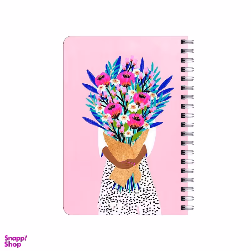 دفترچه یادداشت بامبیلیپ مدل چوبی طرح دختر و دسته گل کد 1496240