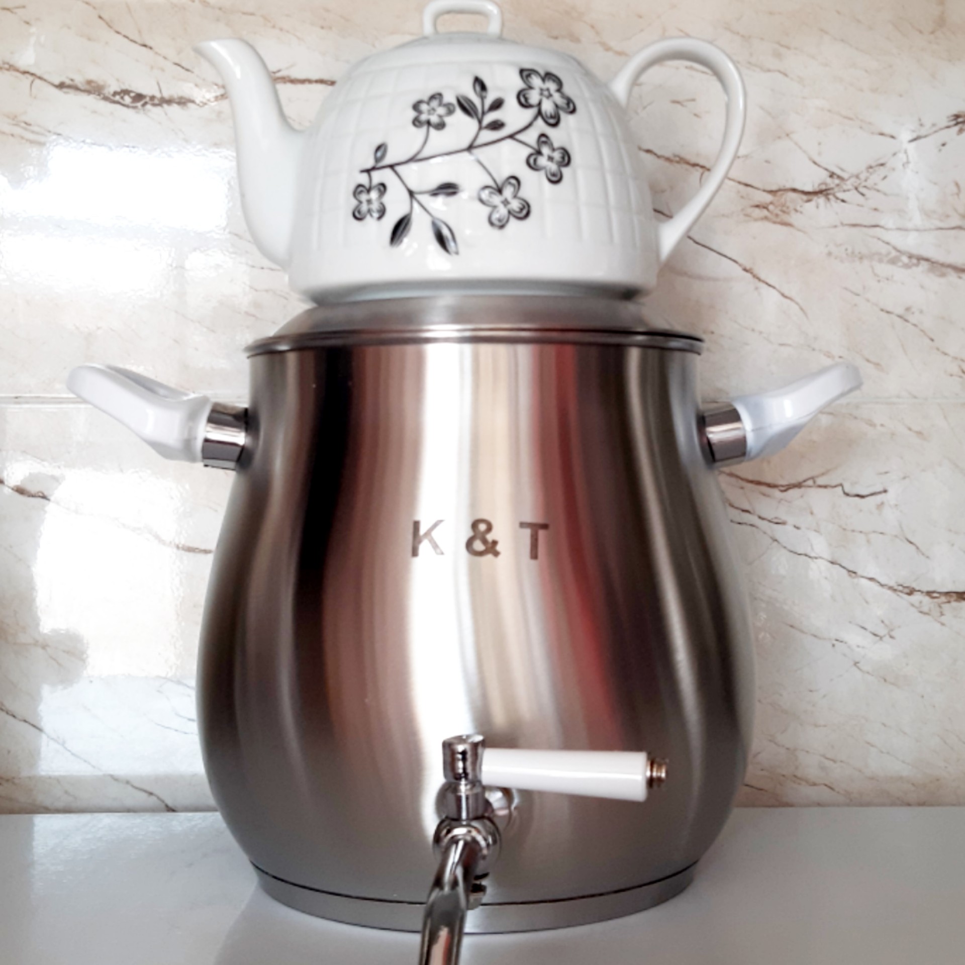 کتری و قوری مدل سماوری کف چدن ایرانی