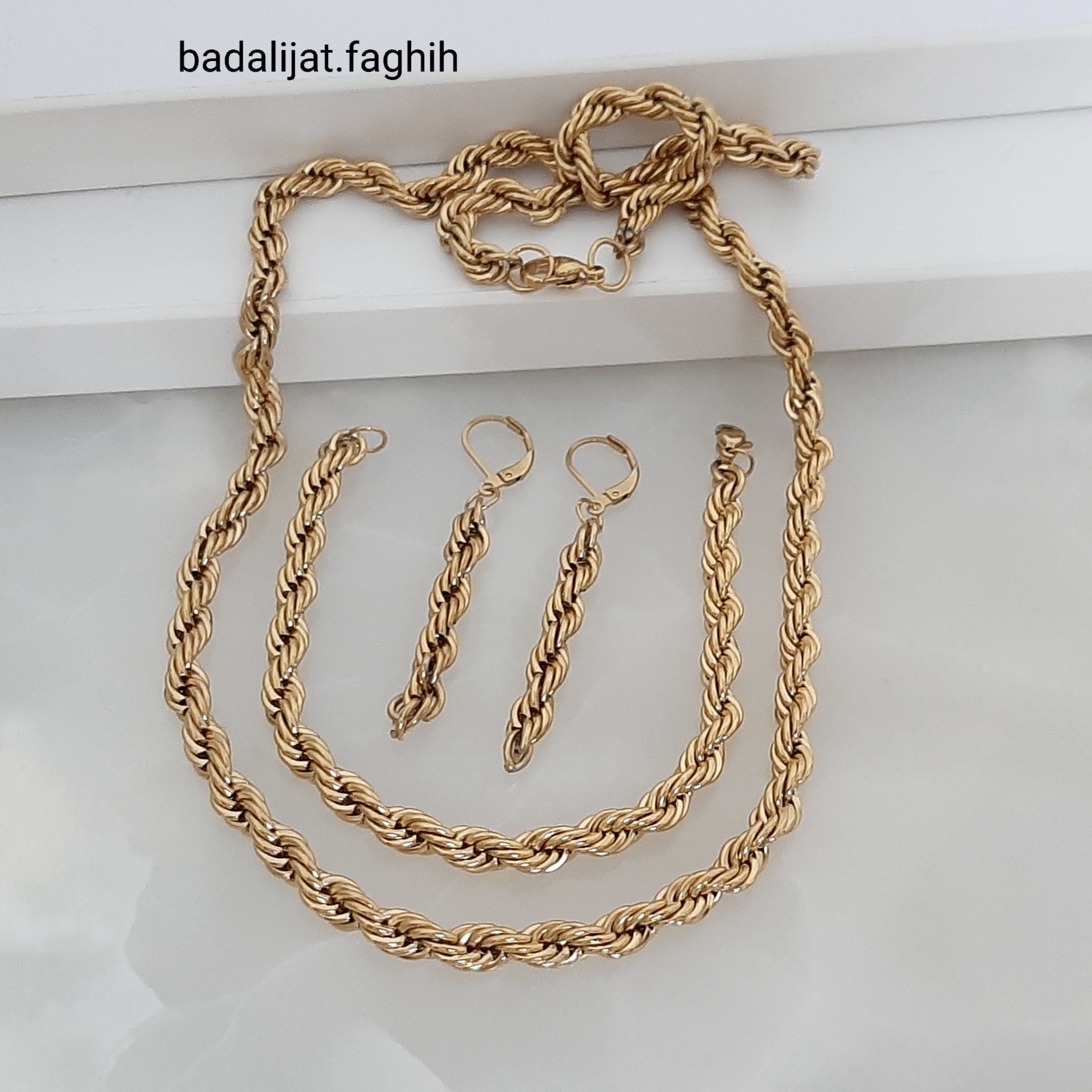 سرویس طنابی استیل درجه یک فوق شیکو مجلسی آبکاری طلا شده و رنگ ثابت