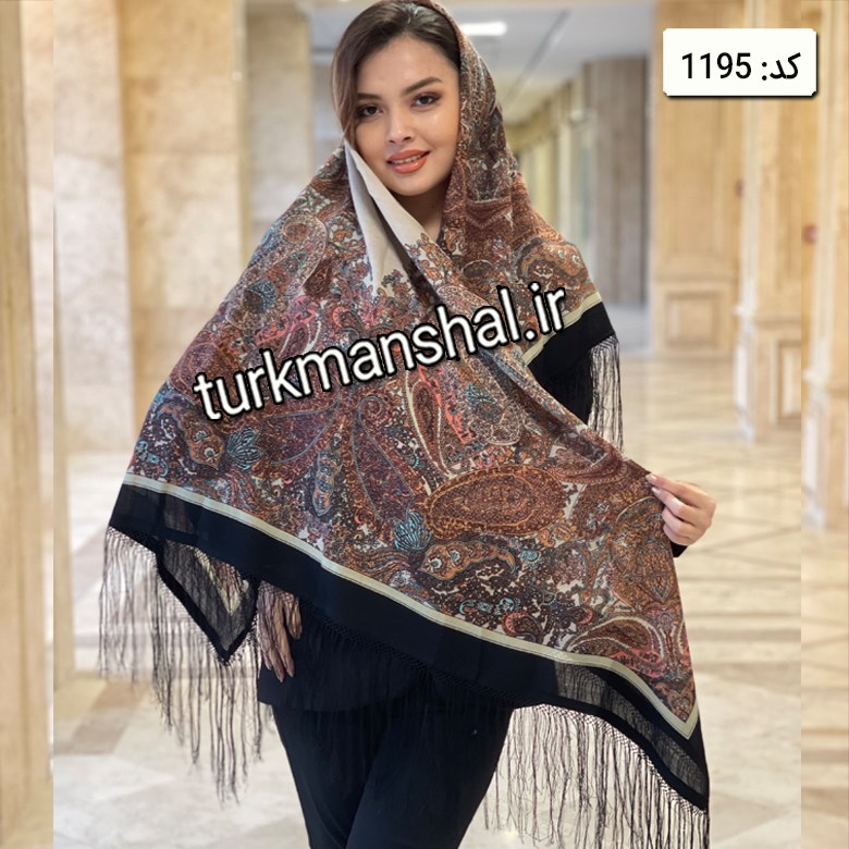 روسری ترکمن ابریشمی (ایتالیایی) کد 1195