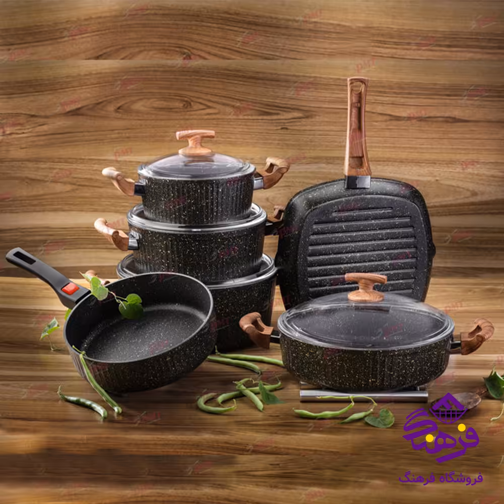 سرویس قابلمه پویان 10پارچه Elsa مشکی