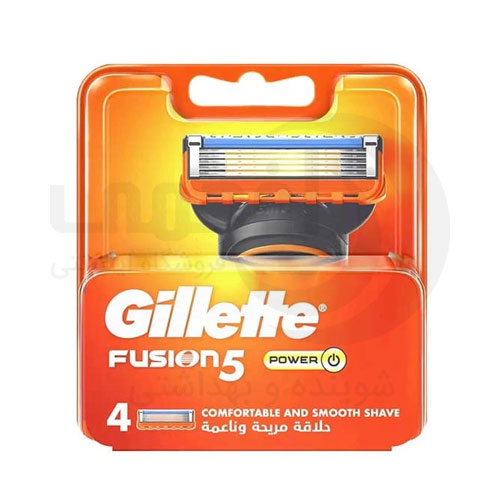 تیغ یدک ژیلت مدل Fusion 5 Power بسته 4 عددی اورجینال