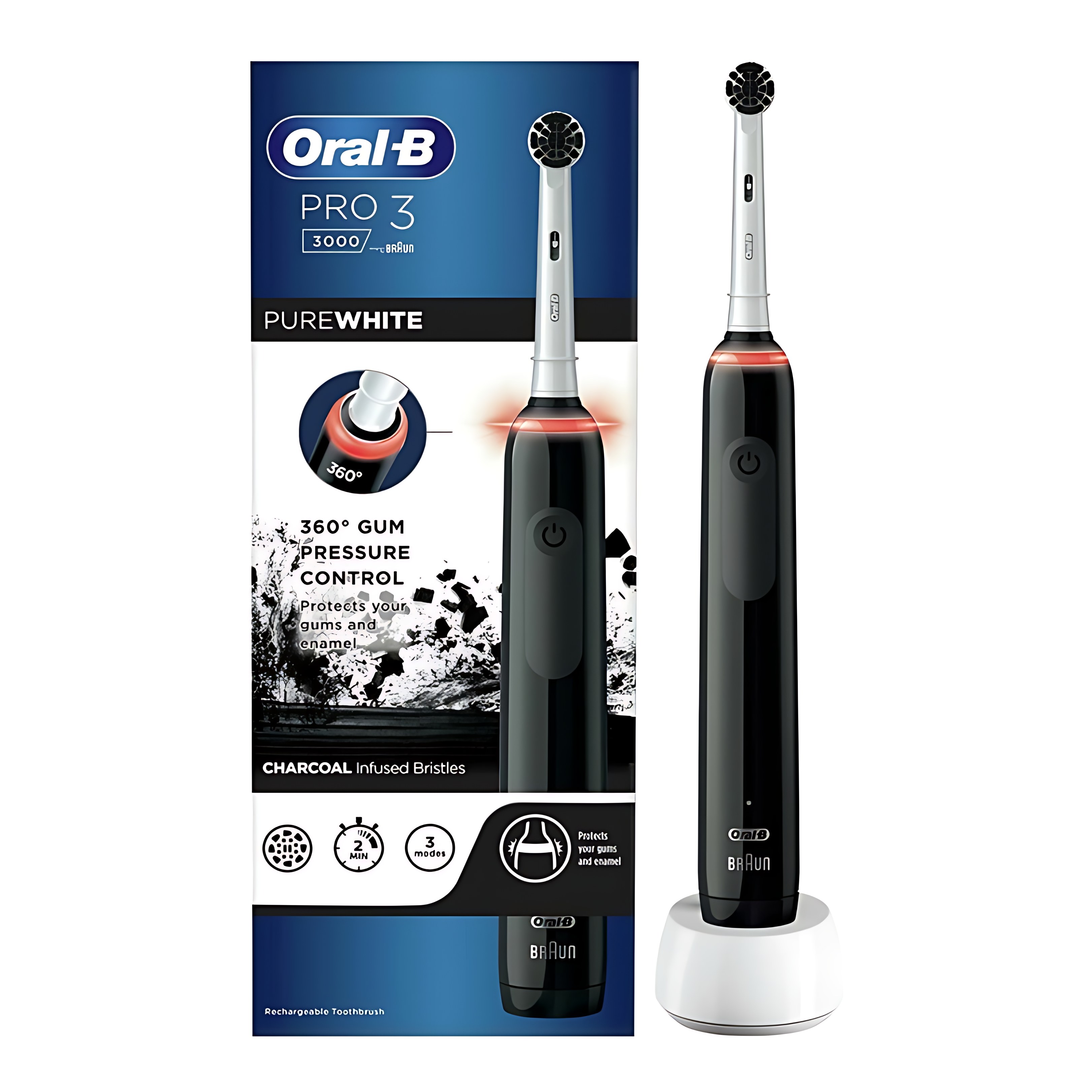 مسواک برقی اورال بی Oral-B مدل Pro 3 3000 به همراه سری Pure white