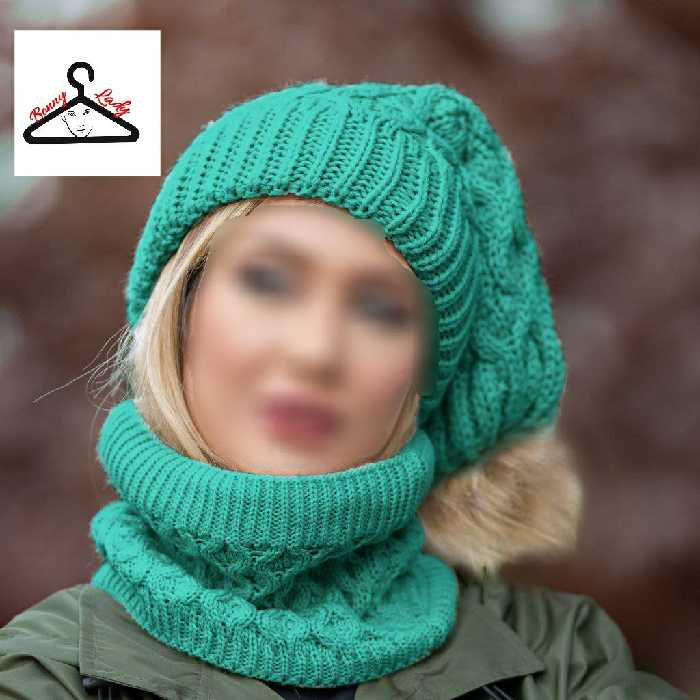 ست کلاه و شالگردن زنانه و دخترانه ، کلاه و شال رینگی پاییزه و زمستانه 