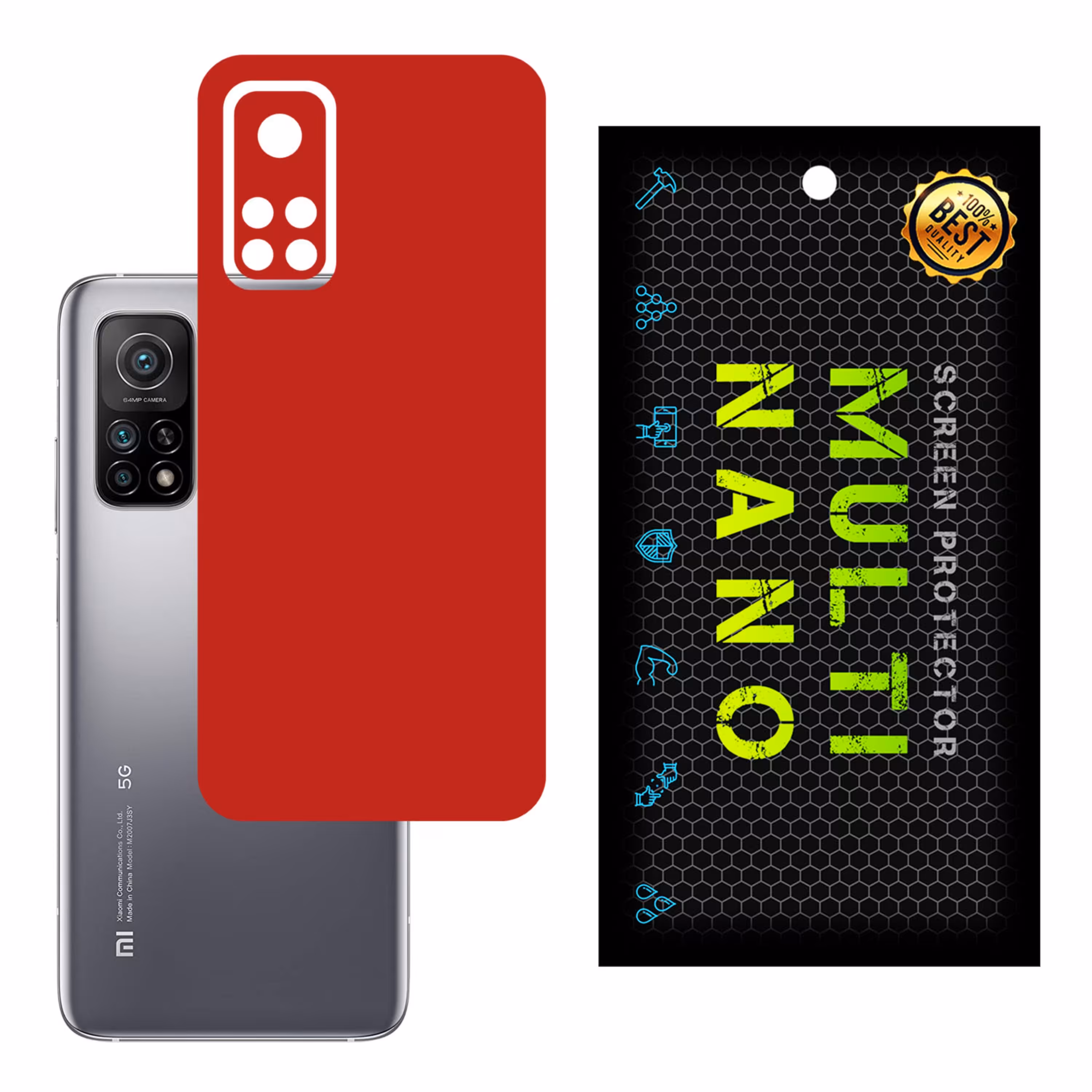 برچسب پوششی MultiNano مدل X-F1M-Red برای پشت موبایل شیامی Mi10T Pro 