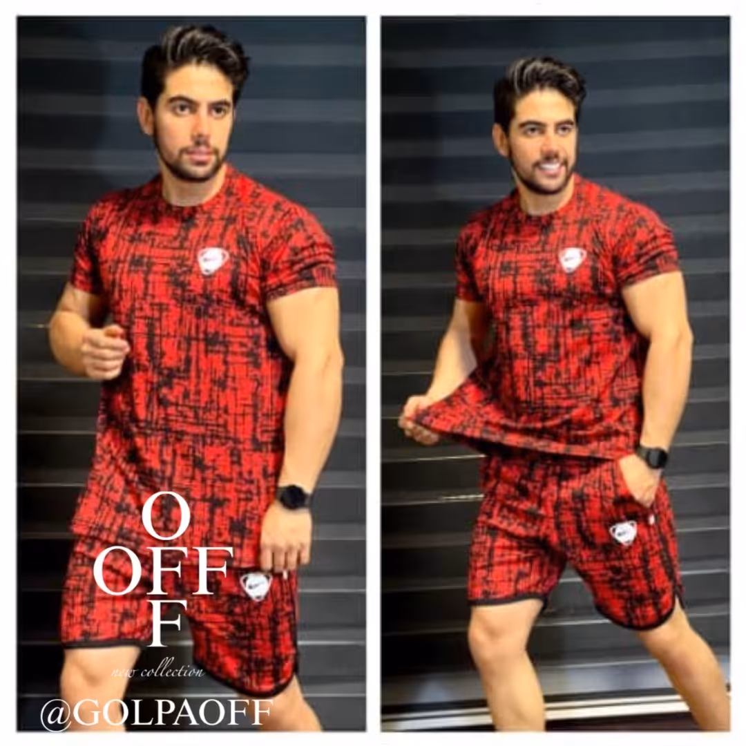 ست تیشرت و شلوارک باشگاهی جنس گیاهی سایز بندی از L تا 2XL