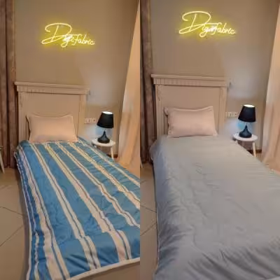 لحاف یک نفره طرح راه راه ابی