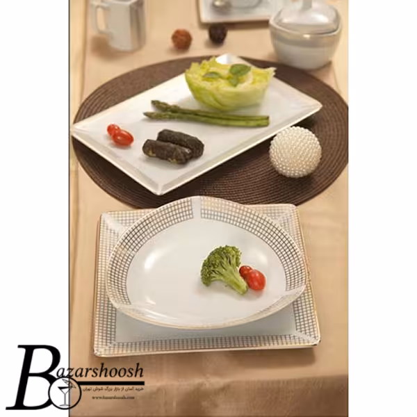 سرویس چینی غذاخوری 88پارچه تقدیس طرح فرزین 12نفره پرنسس