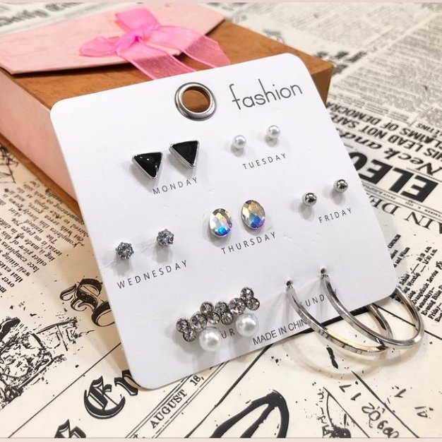 گوشواره ست جذاب زنانه پک هفت تایی طرح 2