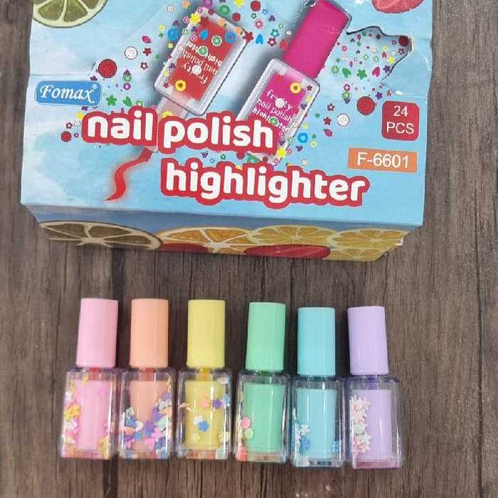 ماژیک هایلایت طرح لاک رنگ پاستیلی موجود در 6 رنگ کیفیت عالی