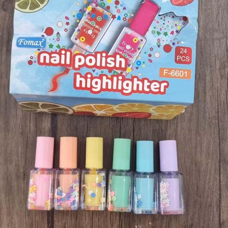 ماژیک هایلایت طرح لاک رنگ پاستیلی موجود در 6 رنگ کیفیت عالی