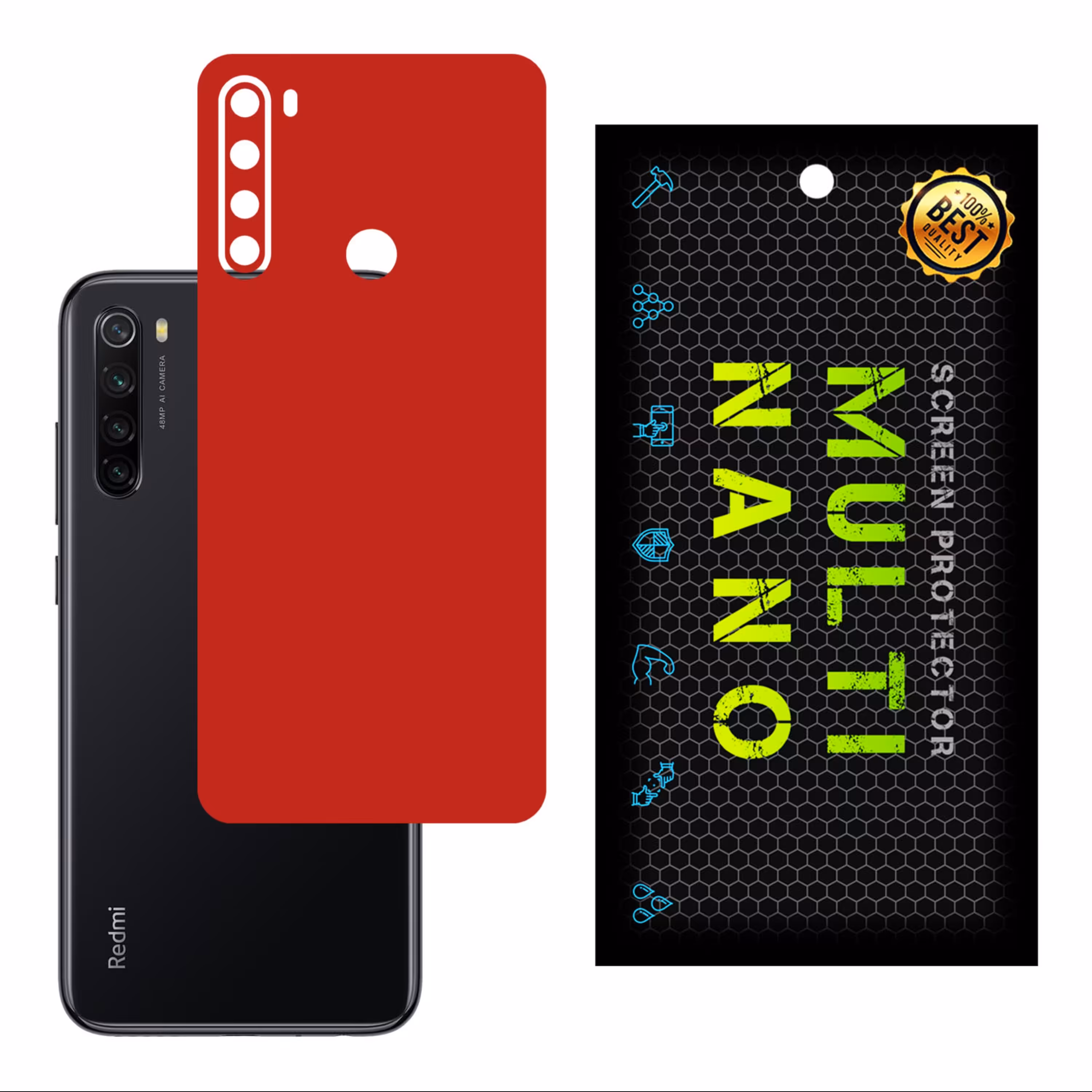 برچسب پوششی MultiNano مدل X-F1M-Red برای پشت موبایل شیامی  Redmi Note8T  