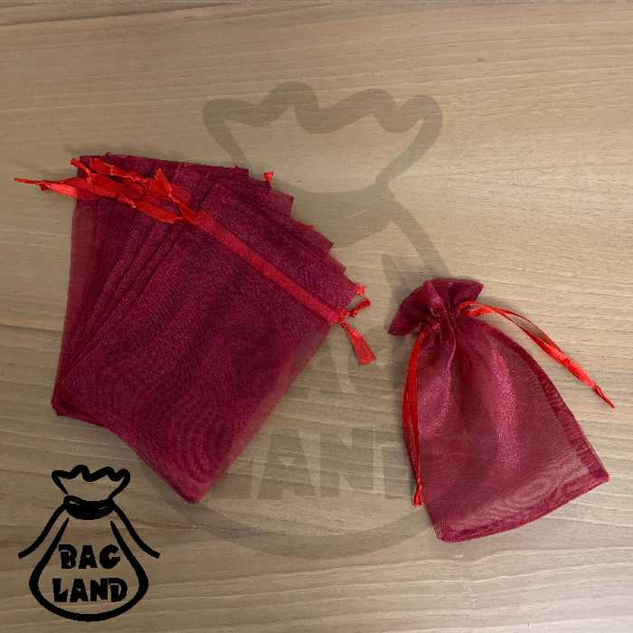 کیسه حریر پک 40 عددی سایز 15 در 10 رنگ زرشکی