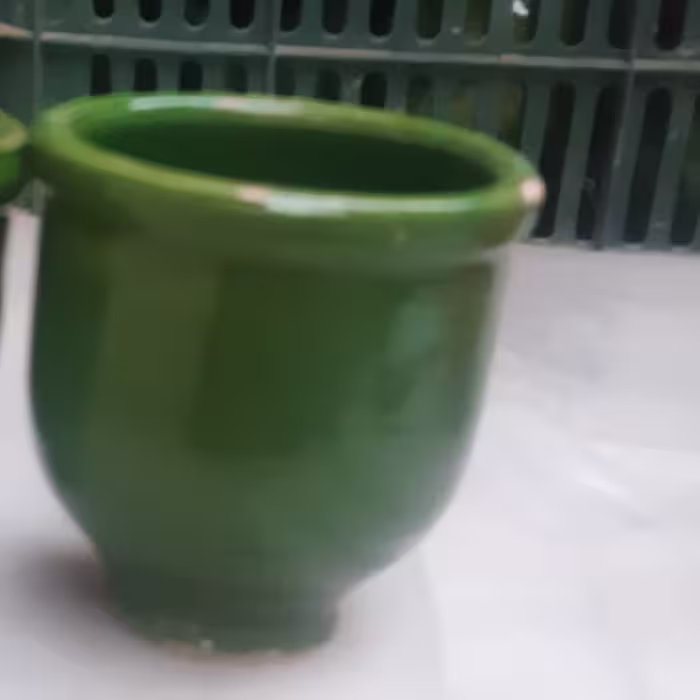 ماست خوری کوزه ای  تکنفره  لعابدار   90 گرمی سبز  