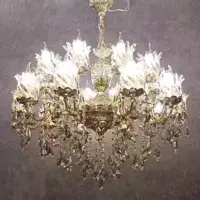 لوستر 20 شعله 10 شاخه.  تمام برنج 