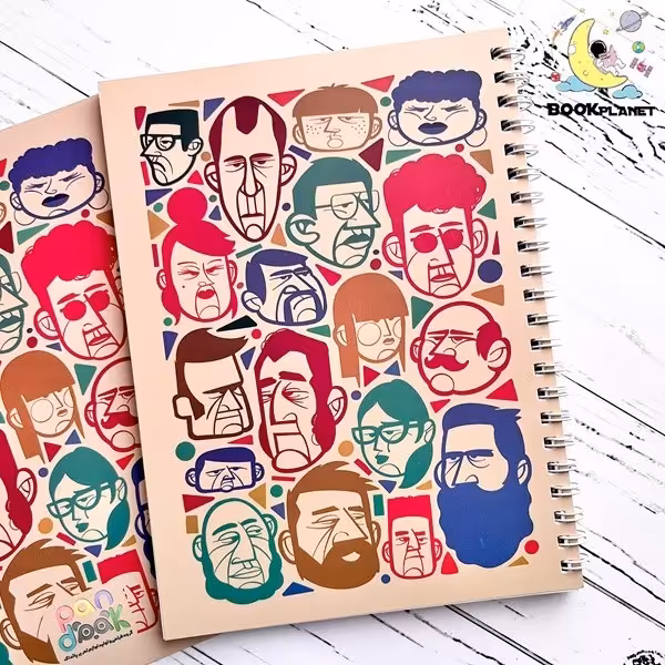 دفتر خط دار 70 برگ پانداک طرح چهره