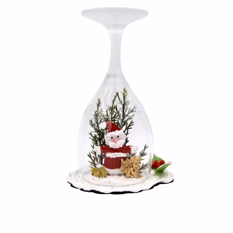 جام شیشه ای بابانوئل مخصوص کریسمس