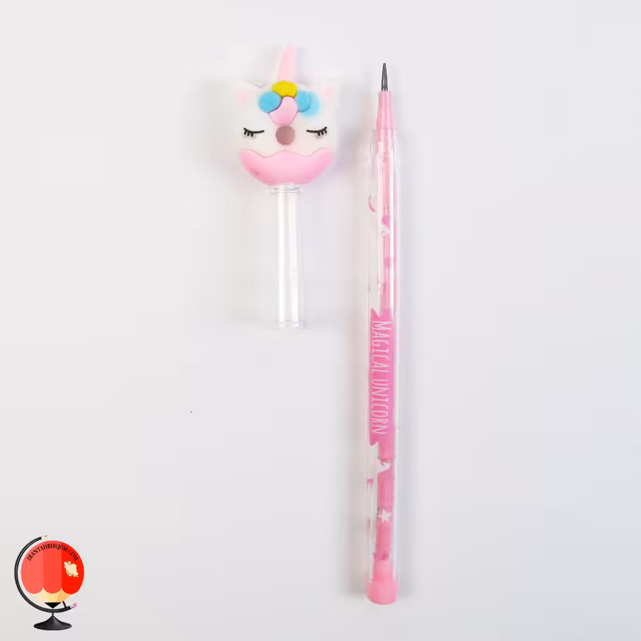 مداد نوکی فشنگی فانتزی طرح گربه تک شاخ صورتی