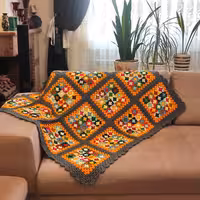 شال مبل زمینه طوسی دستبافت 