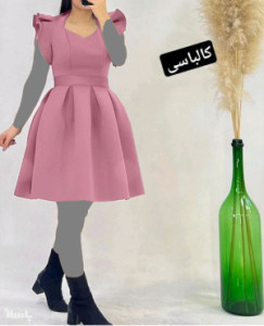 پیراهن مهمانی زنانه کرپ مدل عروسکی نیلوشادمازراتی
