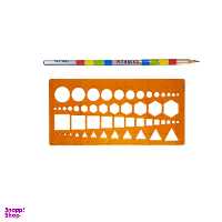 شابلون پارس رسام مدل اشکال هندسی به همراه مداد