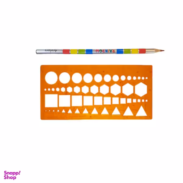 شابلون پارس رسام مدل اشکال هندسی به همراه مداد