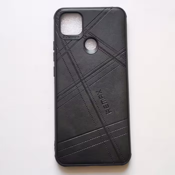 قاب طرح چرمی ژله ای درجه یک مشکی گوشی شیائومی Redmi 9c و Redmi 10A