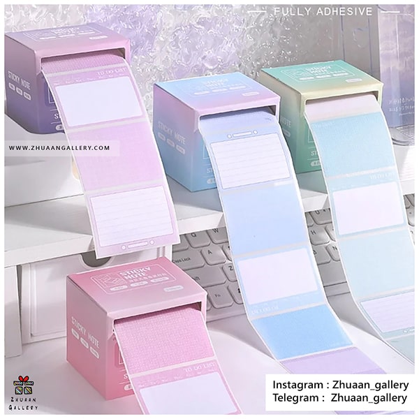 استیکر رولی طرح استیکی نت Pastel Gradient پاستلی