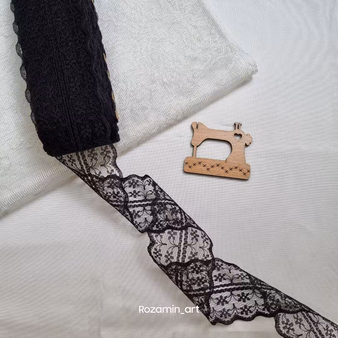 تور گیپور  دوطرفه دالبری عرض 4 مشکی یک متر