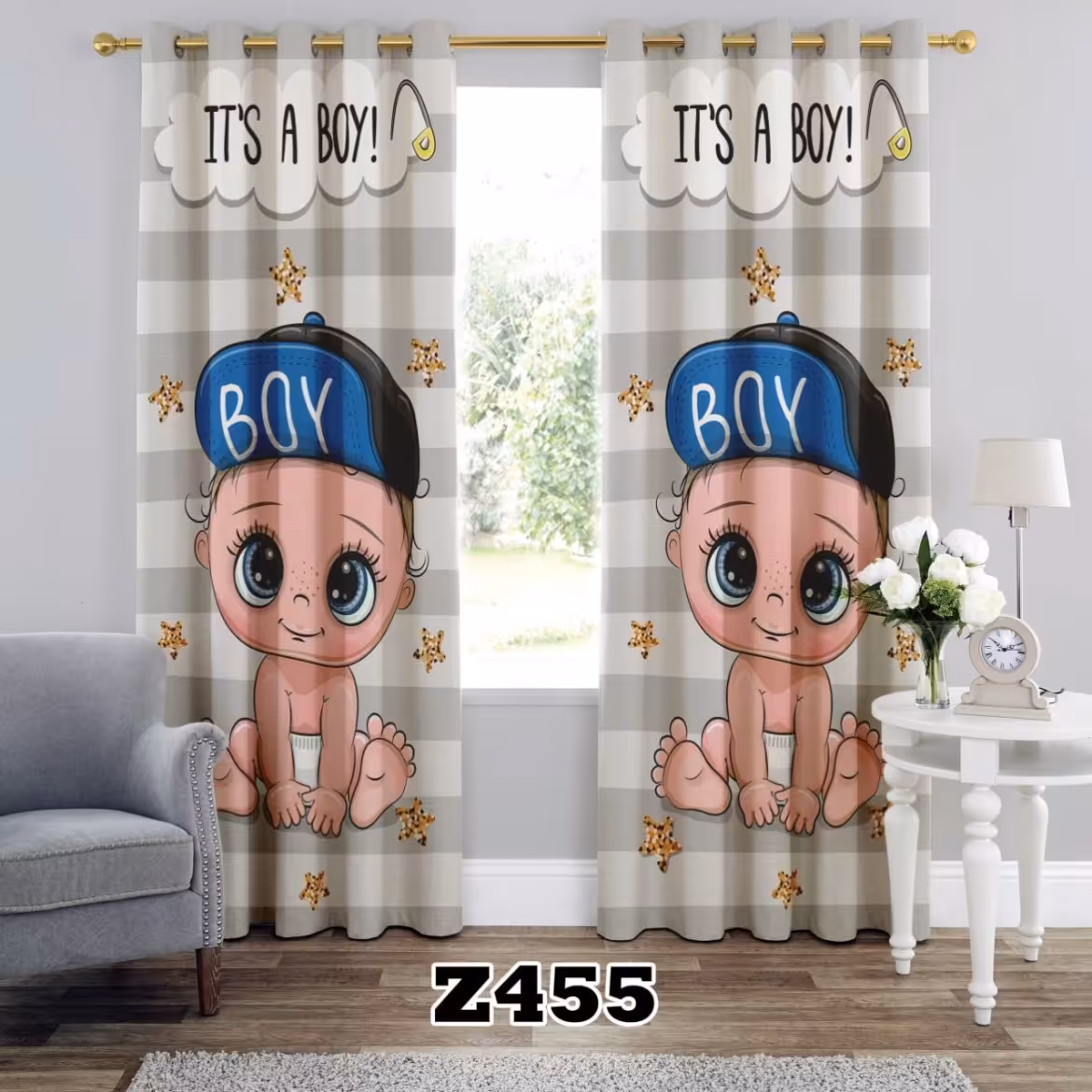 یک عدد پنل پرده اماده طرح پسرانه کودک z455