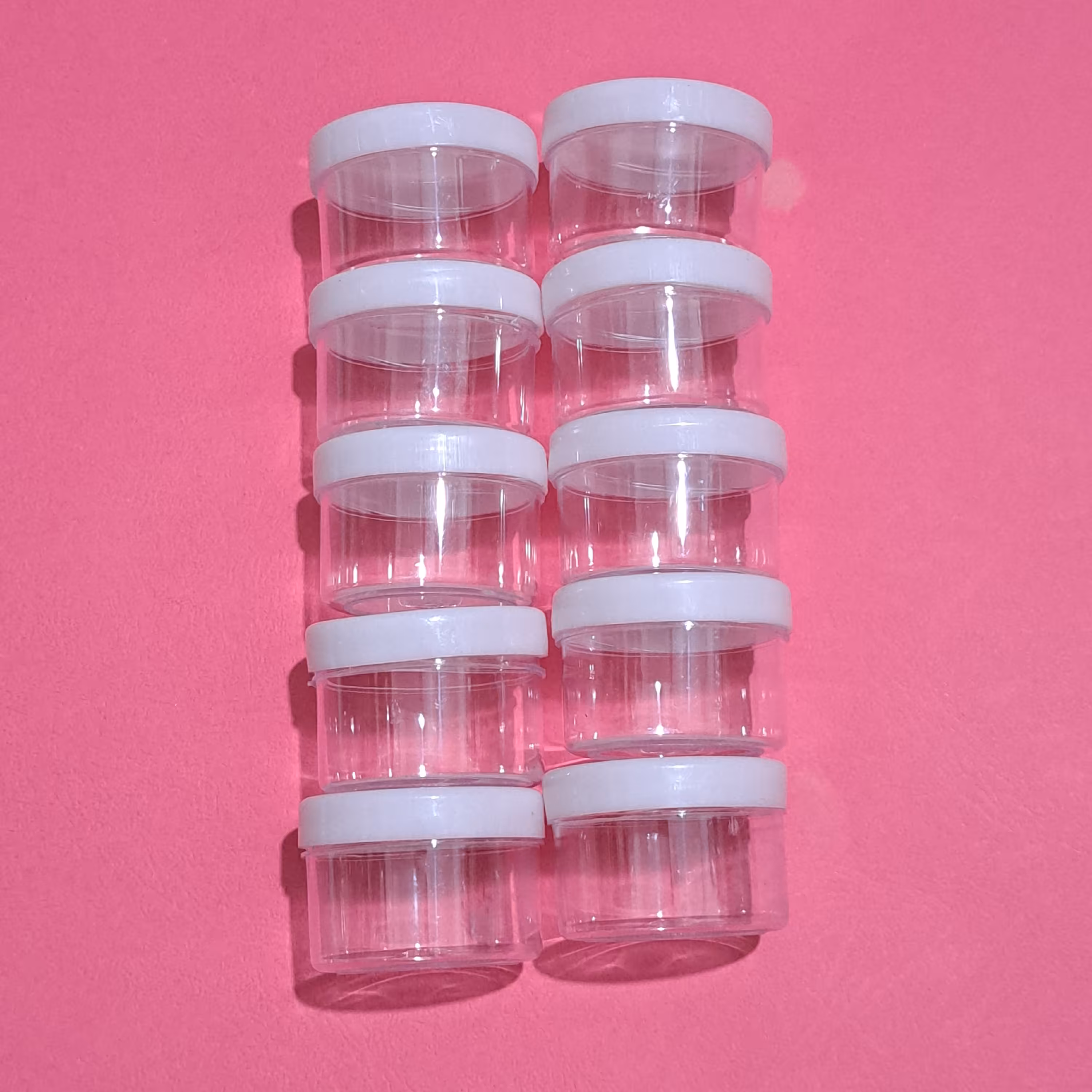 ظرف قوطی پلاستیکی درب دار حجم 30 گرم (بسته 10 عددی)