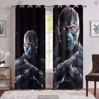 پرده پانچی سه بعدی طرح ساب زیرو برای اتاق گیمینگ BA-9487