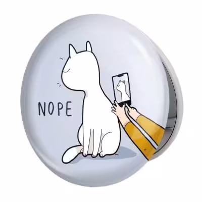 آینه جیبی خندالو طرح گربه Cat مدل تاشو کد 23289