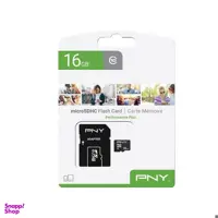 کارت حافظه microSDHC پی ان وای (PNY) مدل performance plus UHS-I U1 سرعت 100MBs ظرفیت 16 گیگابایت به همراه آداپتور SD
