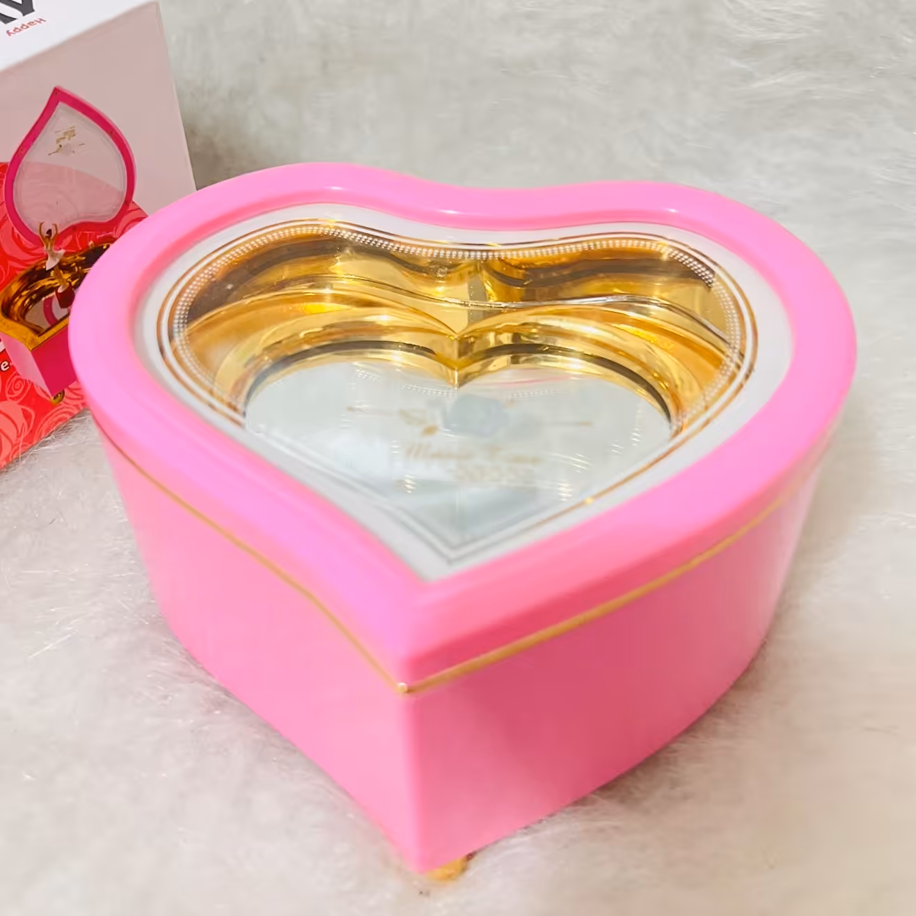 جعبه موزیکال قلب صورتی