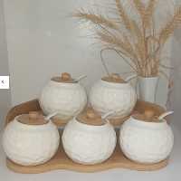 پا سماوری وگاتی مدل ws-147 خارجی 6 پارچه با درب و پیمانه ( جا ادویه ای جا ادویه ای سرامیک )

