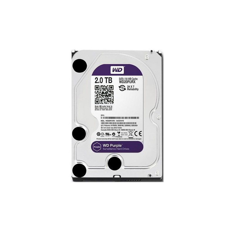 هارددیسک اینترنال وسترن دیجیتال مدل WD PURPLE ظرفیت 2 ترابایت