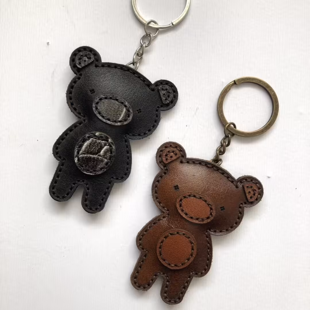 جاکلیدی خرس کوچک چرمی