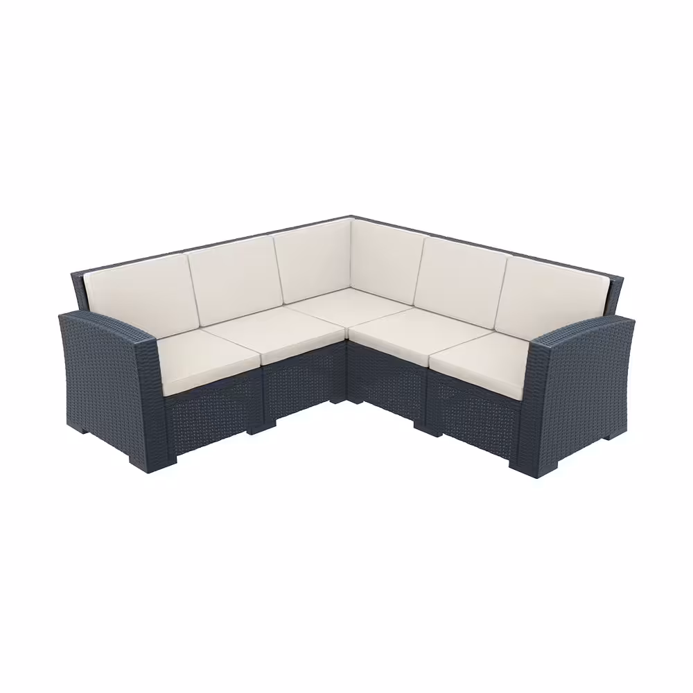 ‌مبل شش نفره مدل ال شکل حصیری موناکو صنایع نظری