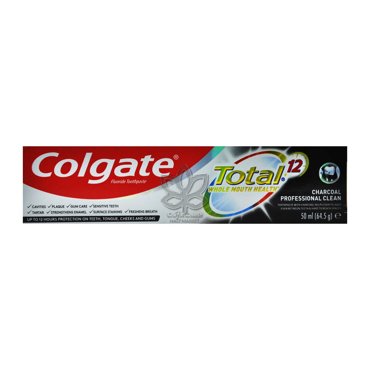 خمیر دندان با زغال فعال 50 میل توتال 12 کولگیت - colgate
