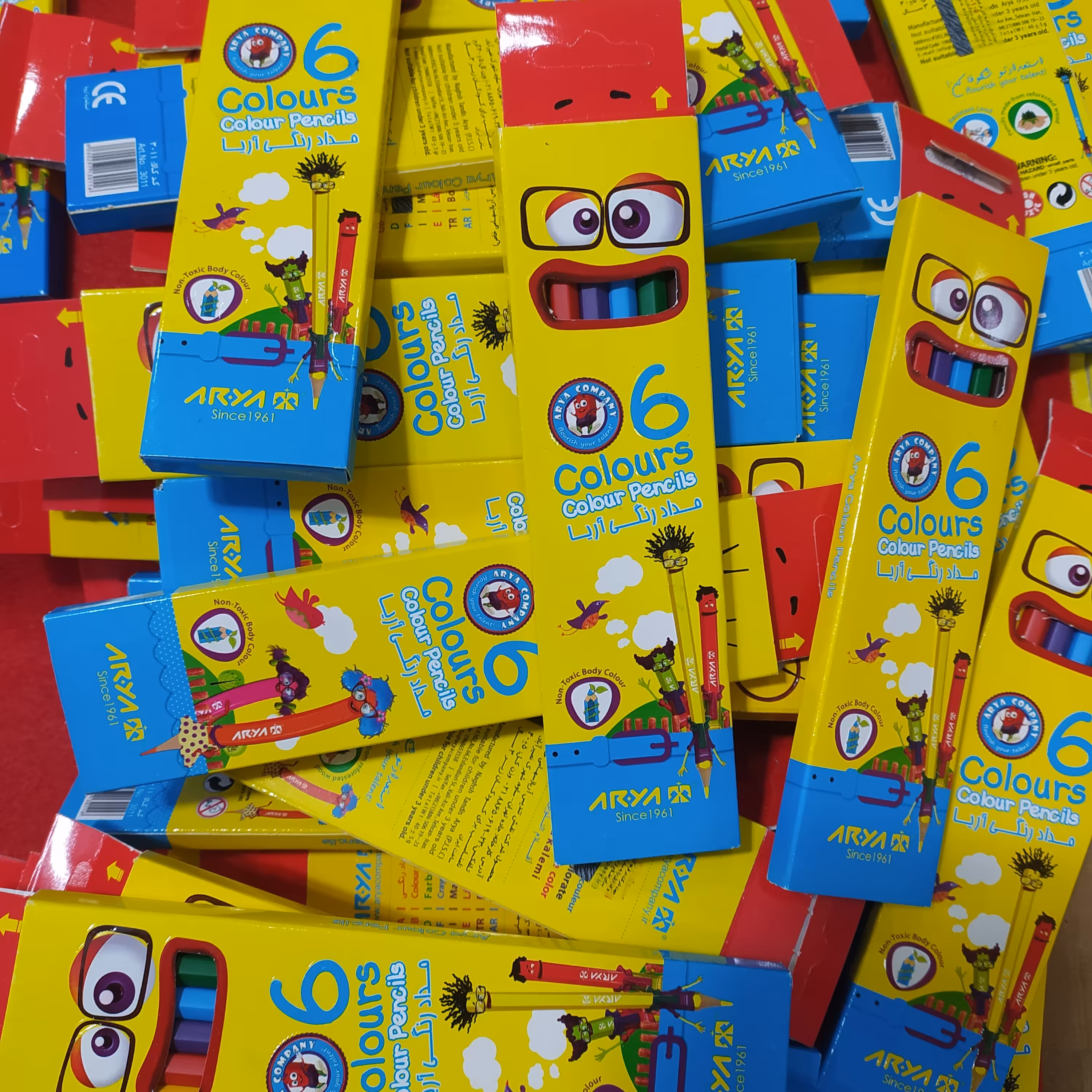 مداد رنگی 6 رنگ آریا