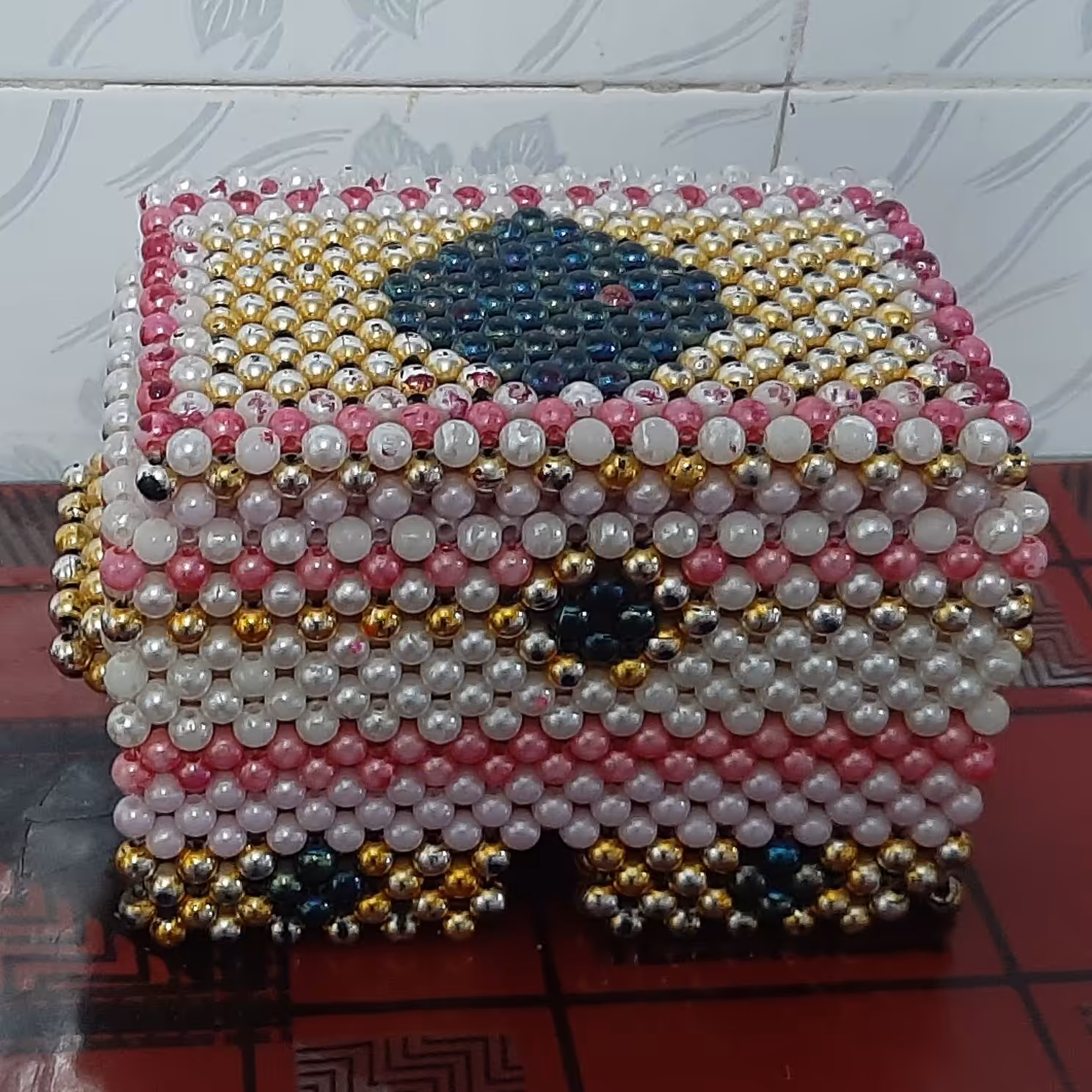 جعبه جواهرات طرح مروارید دست ساز (خونگی)