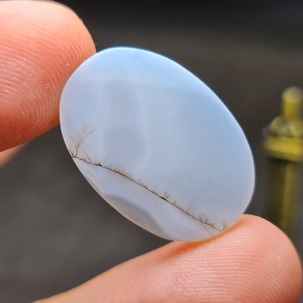  نگین فوق العاده زیبای سنگ صد درصد طبیعی عقیق شجری خراسانی اصل معدنی کد 27364