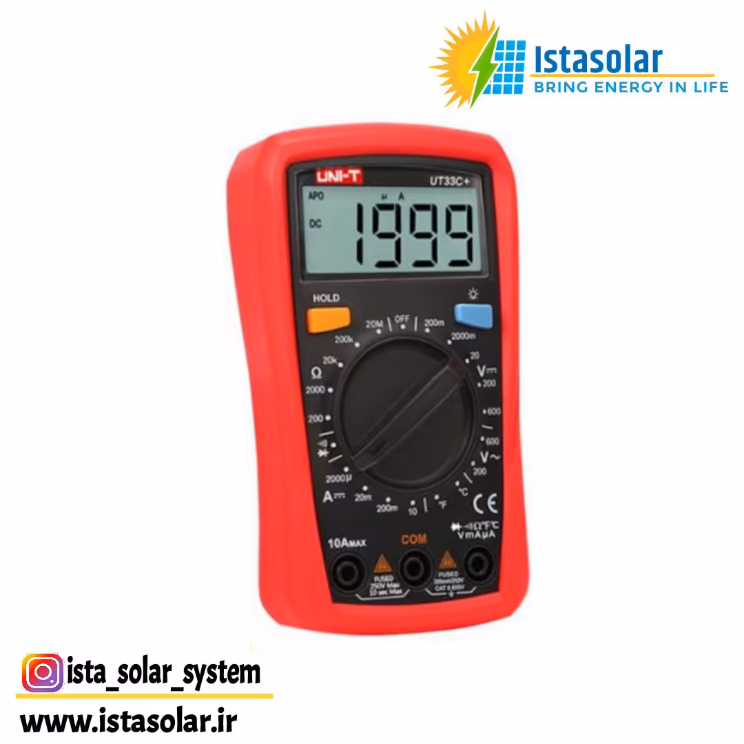 مولتی متر دیجیتال یونیتی مدل UT33C همراه با پروب مولتی متر
